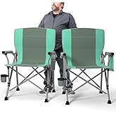 Oversized Camping Chair for Adults Heavy Duty,Heavy Duty Lawn Chair with Side Pockets，Outdoor Camping, Fishing, Beach,Hiking Foldable Camping Chair