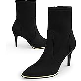 Arromic Women's Ankle Boots Pointed Toe Sexy Stiletto High Heels Ankle Booties Lightweight Comfortable Slip on Zipper Boots Booties for Women Dress