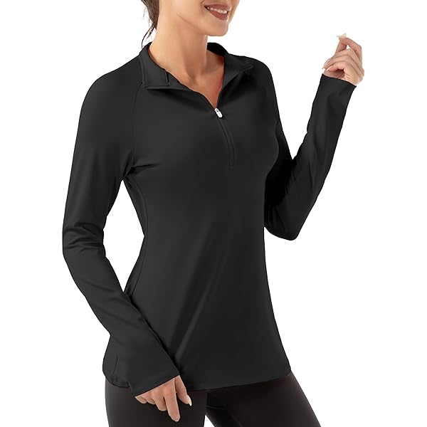 BGOWATU Women's Long Sleeve Workout Shirt - UPF 50+ Quick Dry Athletic Top For Running, Yoga & Gym