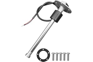 OCHIKI 0-90ohm 8"(200mm) Boat Fuel Tank Sending Unit, Stainless Steel Fuel Sender Unit, Waterproof Gas Water Fuel Level Sensor for Marine Car RV Truck Vehicle, for 8.3"-8.9"(210-225mm) Fuel Tank