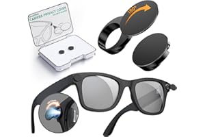 YaCeSyn 2 Pcs 180°Rotating Privacy LED Light Blocking Cover for Ray-Ban Meta Wayfarer/Skyler/Headliner (Gen 2) & Oakley Meta 