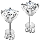 ABSOLUTE Moissanite Earrings for Womens 2 Carat Moissanite Stud Earrings for Men Hyposensitivity S925 Sterling Silver Earrings for Women D Color VVS1 Clarity