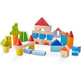 HABA Colored Wooden Building Blocks - 46 Piece Set of Wooden Toys, Stacking Toys for Toddlers 1-3 for Open Ended STEM Play, Made in Germany