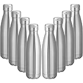 VEGOND 17oz Stainless Steel Water Bottles Bulk, Reusable Metal Sports Water Bottle Keeps Drink Hot and Cold, BPA Free Double Wall Vacuum Cola Shape Insulated Water Bottles for Camping Gym, 8 Pack