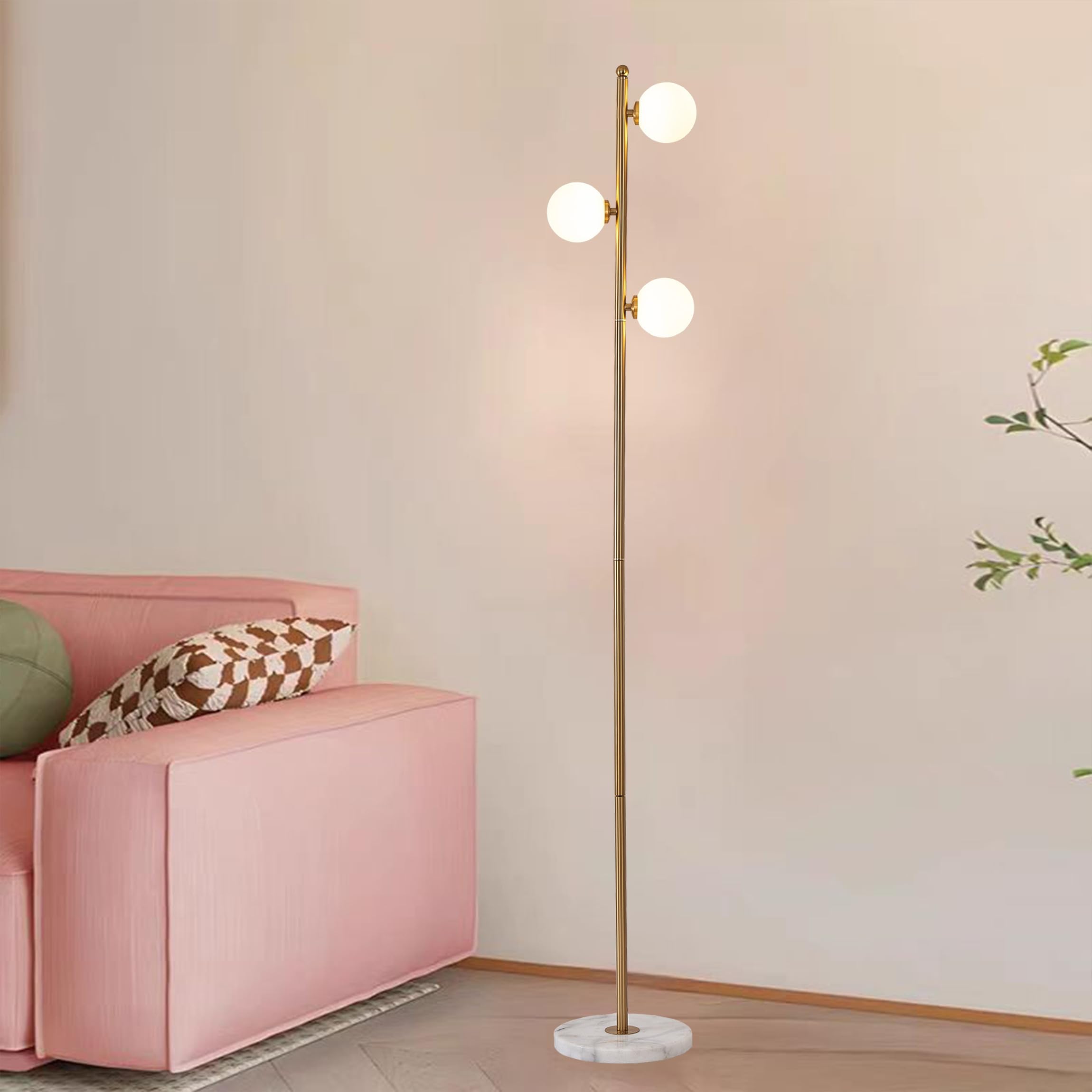 RaGiBow Mid Century Modern Floor Lamp American Style 3 Globe Floor ...