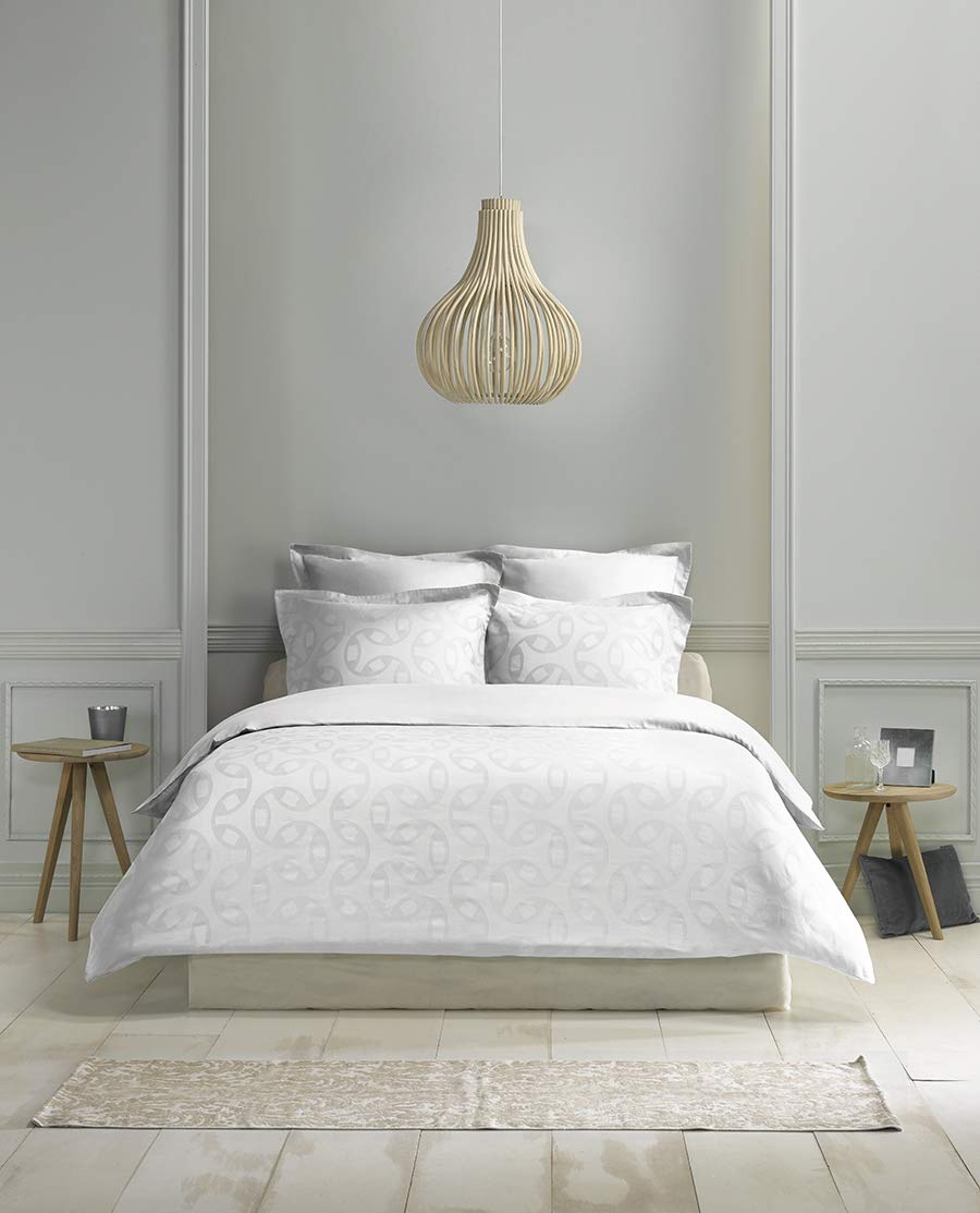 De Witte Lietaer Motion Bed Linen Set, 100% Cotton Satin, White, 1/140x200-1/60x70