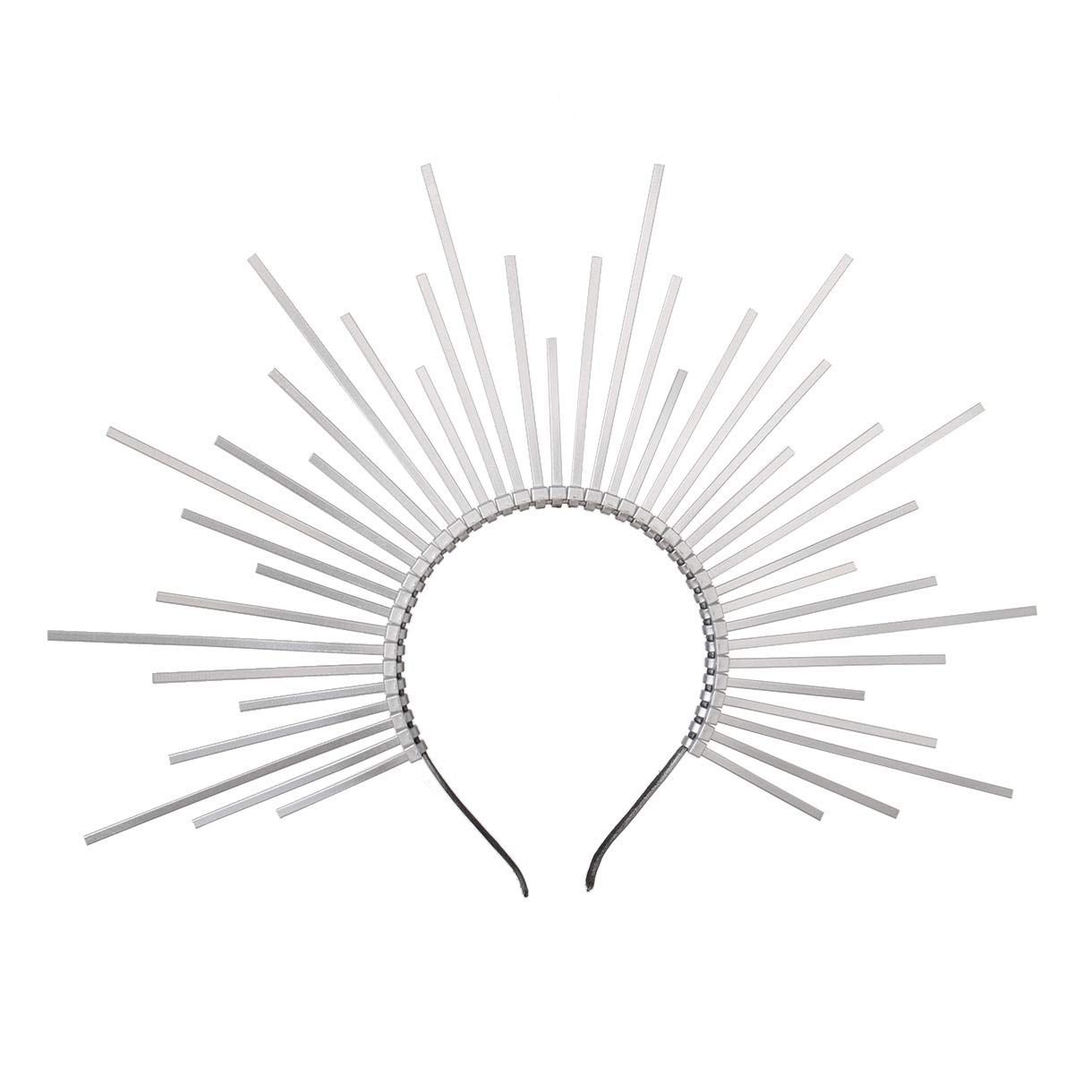 GRACEART Sunburst Halo Gold Crown Headband Costume Party Hair Accessories (C-silver)