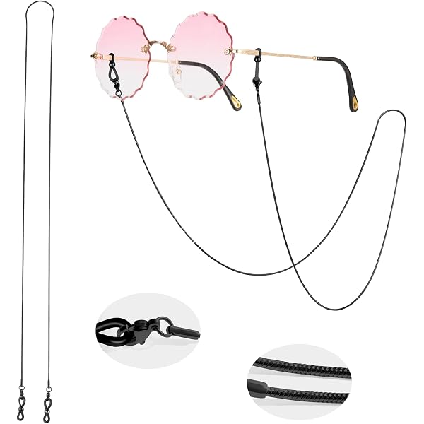 Lot De 2 Chaînes Pour Lunettes - Étoiles Et Lunes - Couleurs Doré & Argenté - Taille Medium - 12