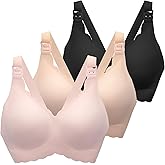 MomWills Nursing Bras for Breastfeeding, Seamless Ultra Comfort Maternity Bra, Natural Shape Pregnancy Bras for Women