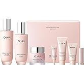 O HUI Miracle Moisture Set | K-Beauty Set, 3 Full Size + 4 Travel Essentials | Helps Strengthen Skin Barrier | Glass Skin | Face cream, Skin Softener Lotion, Face Wash, Emulsion | Ceramide, Peptide
