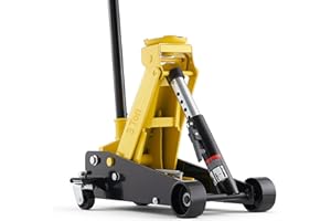 VEVOR Low Profile Floor Jack, 3 Ton (6614 lbs) Capacity, Steel Racing Floor Jack with Single Piston Quick Lift Pump, Hydrauli
