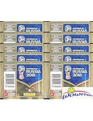 2018 Panini FIFA World Cup Russia Collection with 10 Factory Sealed Sticker Packs with 50 Stickers! Look for Top Superstars including Lionel Messi, Cristiano Ronaldo, Neymar Jr. & Many More! WOWZZER!