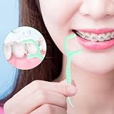 Hemiks 200 Pcs Dental Floss 2 in 1 Toothpick Sticks Green 7.5CM view 5