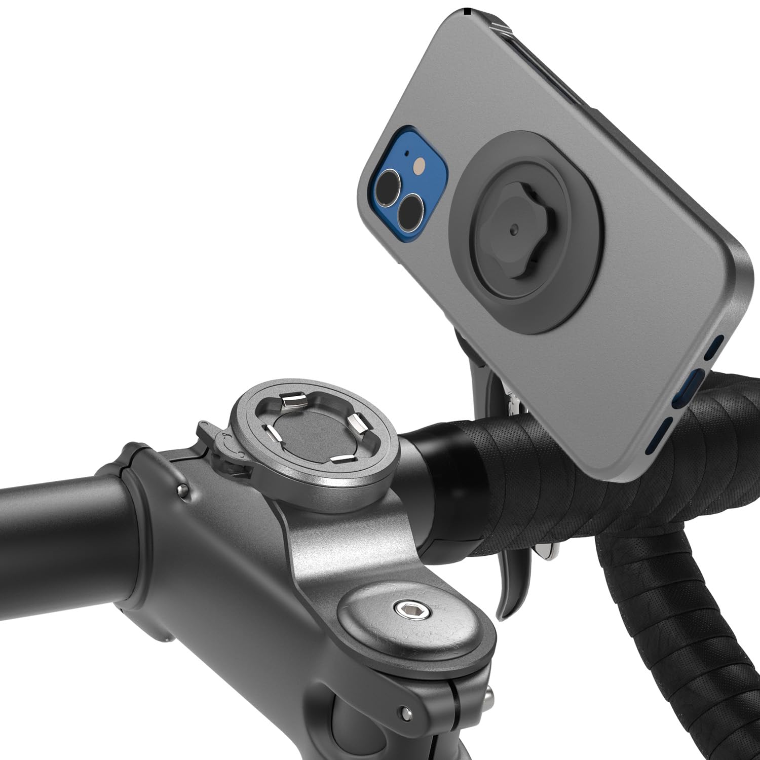 Mountain Bike Phone Holder, Sincetop Bike Phone Mount with Universal Adapter, Upgraded Aluminum Mobile Phone Holder for Bike Road Bicycle MTB Stem, Quick Attach/Detach Cycling Clamp Built Ultra-Lock