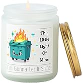 Dumpster On Fire Funny Lavender Scented Candle,This Little Light of Mine I'm Gonna Let It Shine,Office Gifts for Women Men Friend Coworkers,Emotional Dumpster Desk Decor Accessories