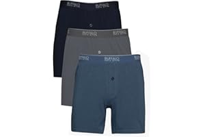 Felina Buffalo Mens Boxers - 3-Pack Cotton Boxers for Men, Boxer Shorts, Mens Underwear Black