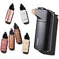 Luminess Breeze Duo Airbrush Makeup System, Deep Coverage – 9-Piece Kit includes 2x Silk Airbrush Foundation, Apricot Shade Blush, Glow Highlighter, Moisturizer Primer, and Airbrush Cleaning Solution