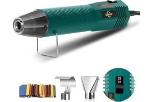 CUBEWAY Heat Gun 350W with Dual Temp 392°F & 662°F and 2 Nozzles, Fast Heat Hot Air Gun with Overload Protection, 6.56Ft Long Cable for Crafting, Shrink Tubing, Vinyl Wrap, Epoxy