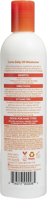 Cantu Daily Oil Moisturizer 384ml Shea Butter Hair Hydration Leave In view 4