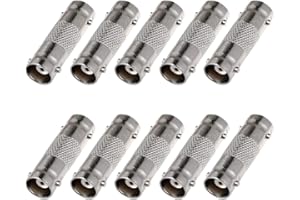 ANLINK 10 Pack BNC Female to Female Connector, 10 PCS BNC Female to Female Straight Coupler Adapter for CCTV Security Camera