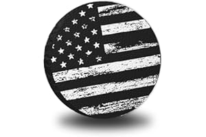 STACOOL 15" Spare Tire Covers for Tire,USA Flag Trailer Spare Tire Cover for All-Around Protection,Universal Spare Tire Covers for Trailers Fits Cars SUVs Trucks Diameter 27.55"-29.52" (15 inch)