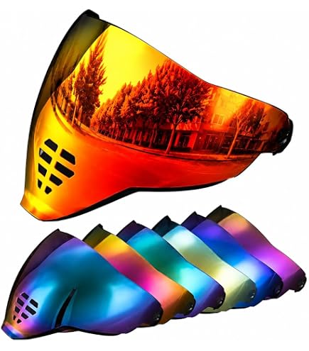 ICON Airflite Casco de motocicleta con protección UV, lente de visera, protector solar, accesorios para casco (Airflite plateado) : Automotriz