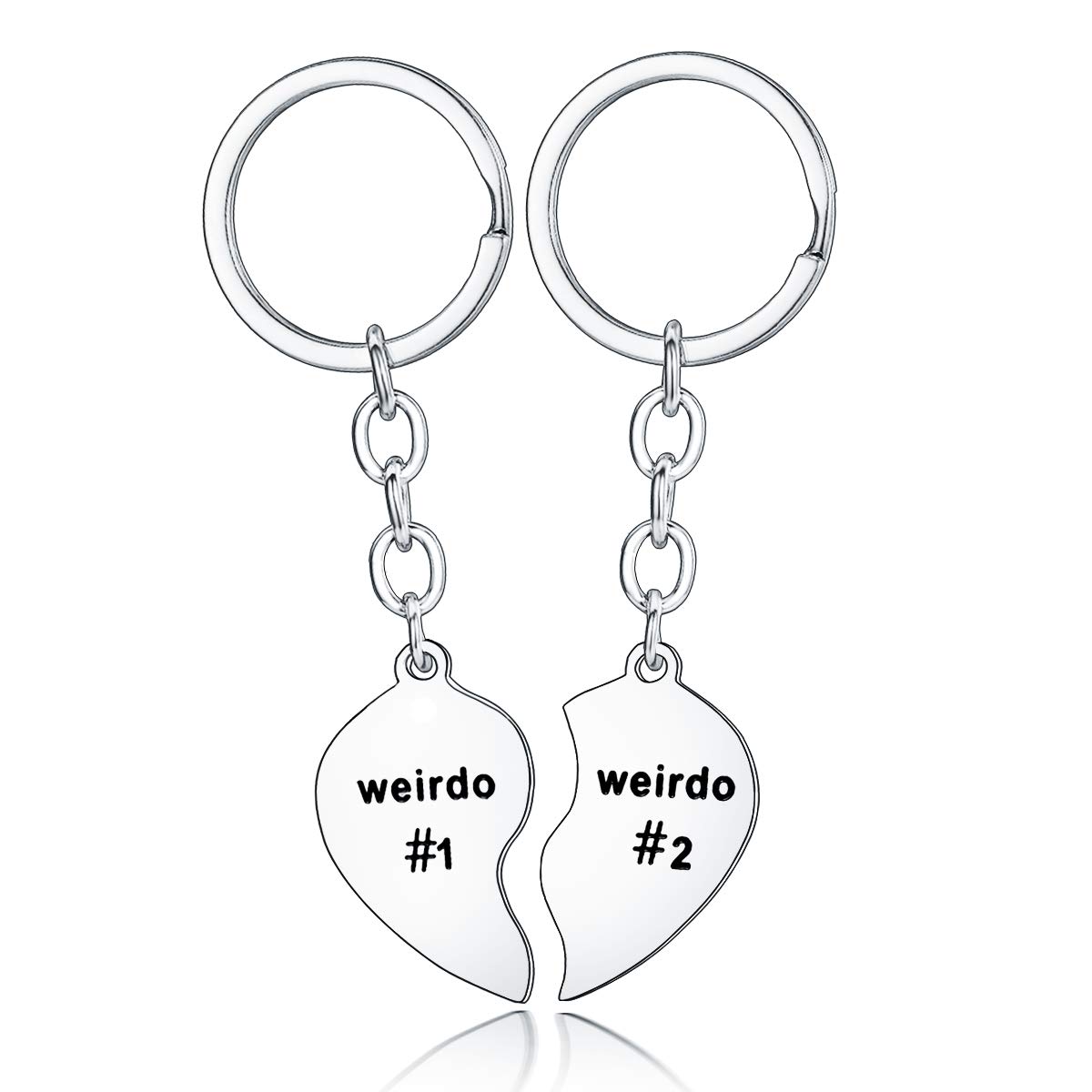 BESPMOSP 2PC Weirdo 1 and Weirdo 2 Keychain Set Friendship Gifts Best Friend Keychain Graduation Gifts