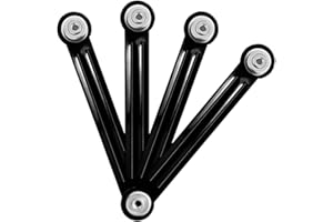 BENEOUYA Glider Bearing Arm Bracket Replacement Hardware Rocker Parts, 9 Inch Overall Length, 7-1/2 Inch Between Mounting Holes, 4 Pack Patio Glider Parts Rocker for Outdoor Glider and Garden Bench, Black