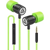 LUDOS Ultra Wired Earbuds in-Ear Headphones, 5 Years Warranty, Earphones with Microphone, Noise Isolating Ear Buds, Memory Foam for iPhone, Samsung, School Students, Kids, Women, Small Ears - Green