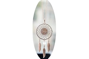 Mini Zodiac Capricorn Sign Dream Catcher Car Charm Rear View Mirror Accessories, Boltz Boho Dangling Feather Tassel Bead Pendant Constellation Ornament Wall Hanging Home Decoration (Cancer)