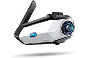 TNICER Motorcycle Bluetooth Headset, T2 1000m 6 Riders Helmet Bluetooth Headset with Noise Cancellation, Universal Motorcycle Bluetooth Communication System, Music Sharing & HD Speakers(1 Pack)