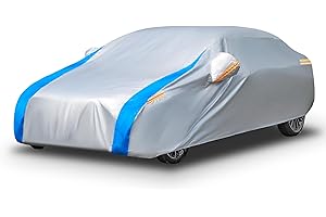 FSGRICH Car Cover Waterproof All Weather Breathable UV Protection Snowproof Dustproof Universal Full Car Covers (2 Fit Sedan-Length (194" to 208"))