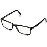 TOM FORD Men's TF 5408 Rectangular Eyeglasses 56mm, Shiny Classic Dark Havana, Shiny Rose Gold "T" Log, 56/16/145