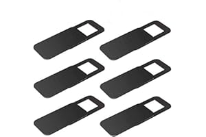 Swelt Webcam Cover (6 Pack), Ultra-Thin Slider for MacBook Pro, Laptop, PC, iPhone, Protects Privacy (Black)