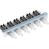 uxcell Interlock Push Button Switch Piano Type DPDT 6 Pin 6 Row