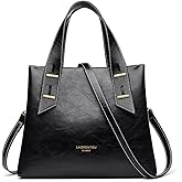 LAORENTOU Women Crossbody Handbags Genuine Leather Satchel Handbags for Women Top-handle Shoulder Tote Purses