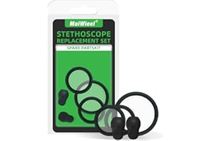MAIWIEEL Stethoscope Replacement Parts Diaphragm and Ear Tips Kit, Adult Pediatric Compatible with Littman Cardiology 40016,Replacement for Littmann Classic,for littmann Stethoscope Replacement Parts,Black