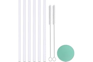 Greant 6 Pack Replacement Straws for Hydro Flask Straw Lid Wide Mouth Bottle, 9.8''L X 0.33'' W, for Hydroflask Wide Mouth Flex Straw Cap, Plastic, Cuttable