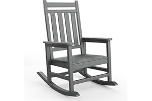Garvee Poly Lumber Rocking Chair Outdoor - Fauteuil Bercant,HDPE High Back Porch Rocker Chairs for Adults - All Weather Resis