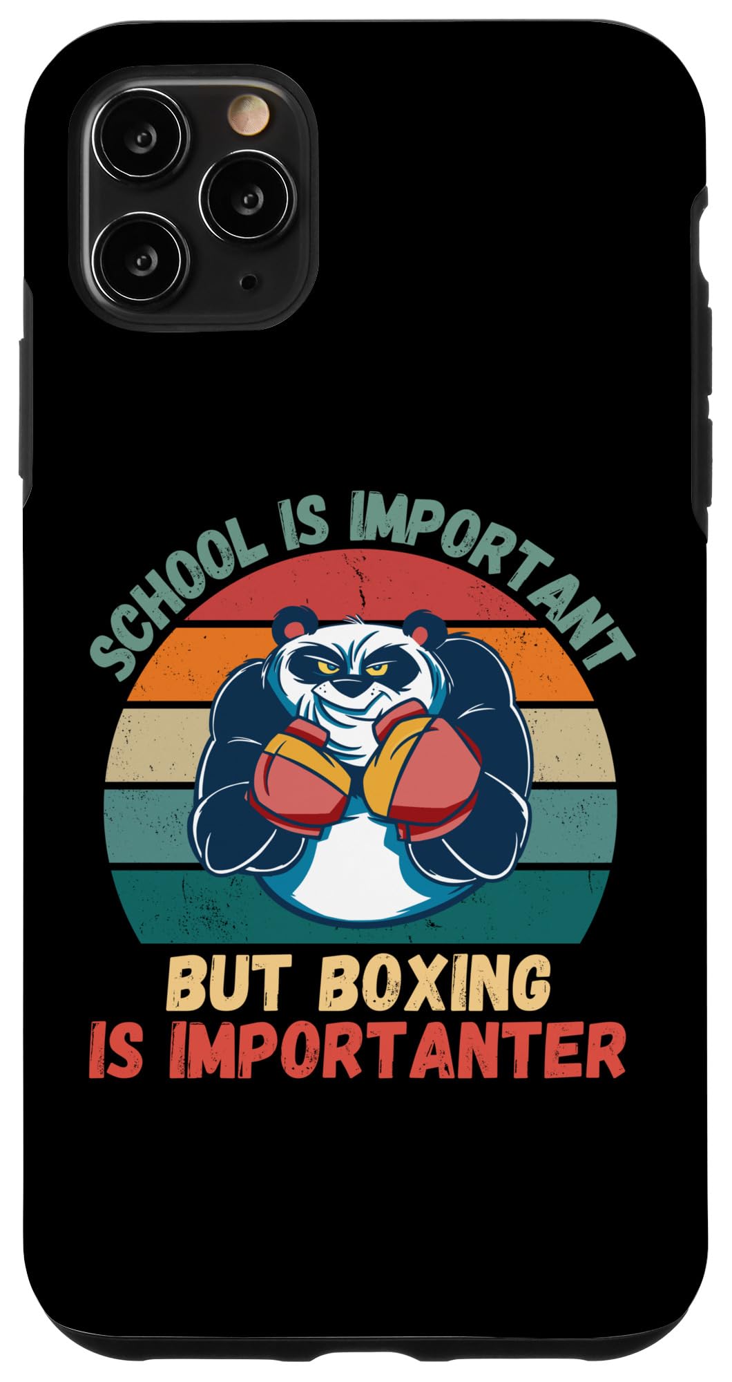iPhone 11 Pro Max Retro Panda School Is Important Boxing Is Importanter Case