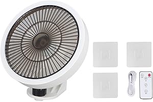 CHICIRIS Mini Wall Mount Fan with Remote Control Night Light 3 Speeds for Home Office Garage, White