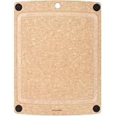 Epicurean All-In-One Cutting Board with Non-Slip Feet and Juice Groove, 14.5" &times; 11.25", Natural/Black