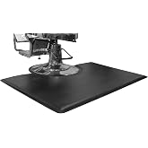 1 Inch Thick Barber Cutting Chair Salon Floor Mats for Beauty Hair Stylist Station Anti Fatigue (Black, 5 Ft &times; 3 Ft Rectangle)
