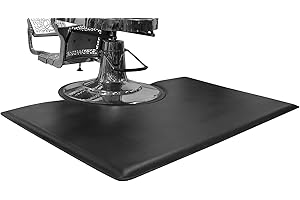 ANTLU 1 Inch Thick Barber Cutting Chair Salon Floor Mats for Beauty Hair Stylist Station Anti Fatigue (Black, 5 Ft × 3 Ft Rectangle)