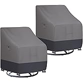 Easy-Going Outdoor Swivel Chair Cover Waterproof, Heavy Duty Patio Chair Cover, Windproof Outdoor Furniture Cover with Air Vent (2 Pack-30Wx34Dx38.5H inch, Gray/Dark Gray)