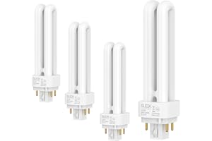 SLEEKLIGHTING 26 Watt T4 Double Tube CFL 4 pin G24q-3 Base Light Bulb 4200K 1500lm -UL Listed,Compact Fluorescent -Cool White Light 4pack