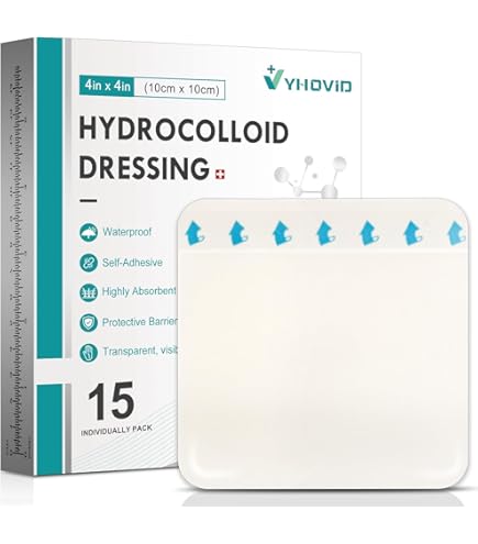 Dynarex Dynaderm Hydrocolloid Dressing – Thin 4x4 Inch – 10 Count – 3015 – For Wound Care