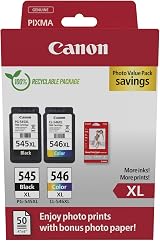 Canon PG-545 XL CL-546 XL Value Pack with Photo Paper 50 sheets