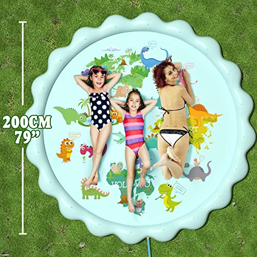 Peradix Water Jet Mat for Children's Toys, 200 cm Pearl Water Spray Mat PVC Sprinkler Splash Pad,Outdoor Water Play for Girls and Boys Gardens and Lawns