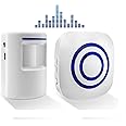 Motion Sensor Door Chime Alarm - Driveway Alarm Wireless Doorbell Visitor Business Door Bell Chime with 1 Plug-in Receiver an